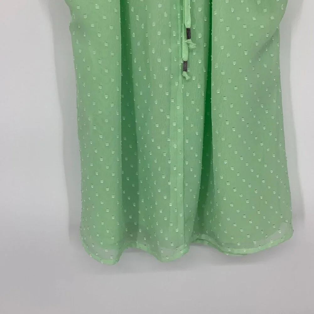 New York & Company Top Green Swiss Dot Sleeveless Halter Tank NWT - Picture 11 of 11